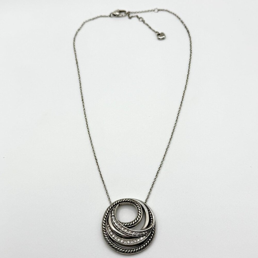 Brighton Neptunes Rings Short Silver Tone Crystal Necklace